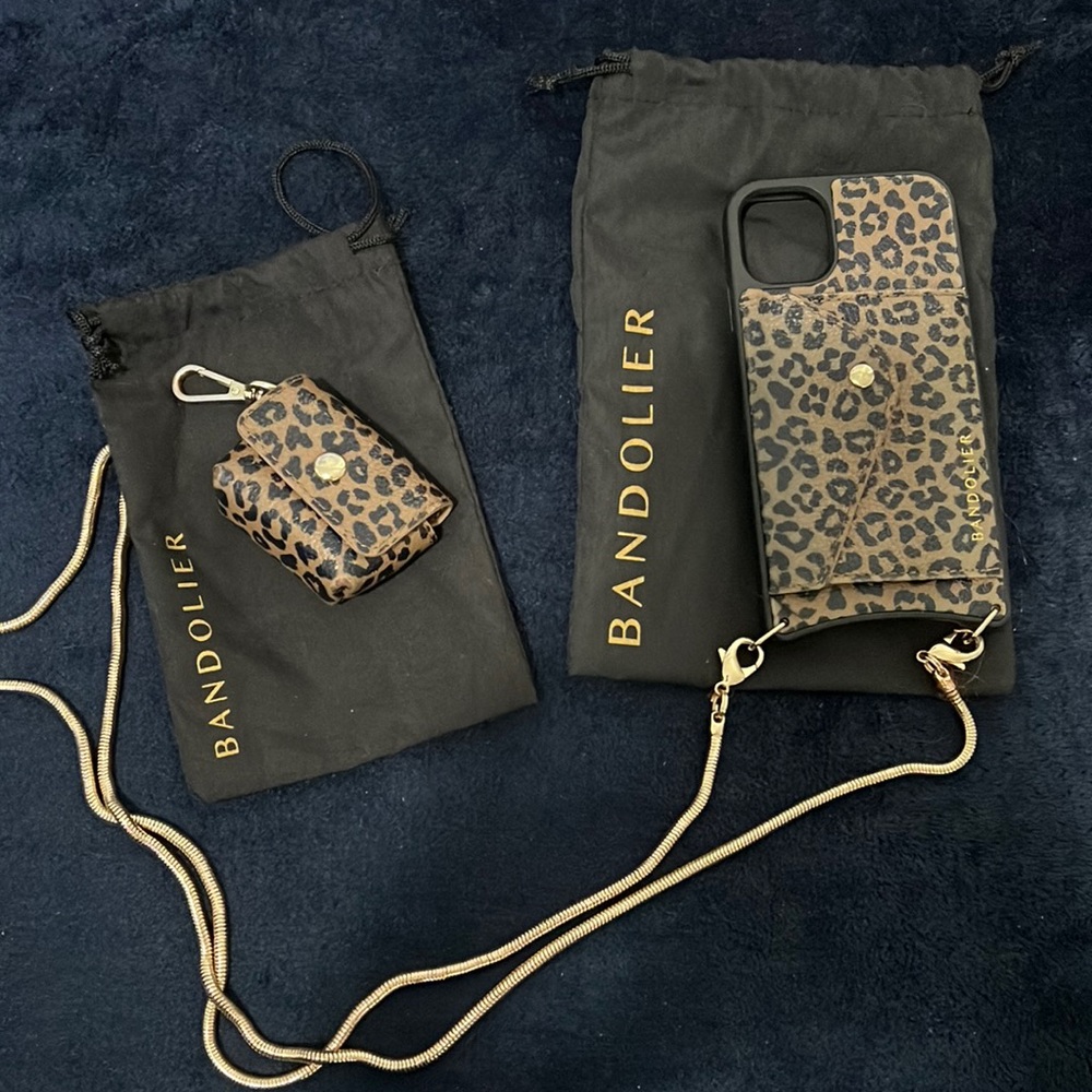 Bandolier leopard iPhone 11 case with air-pod pro case
